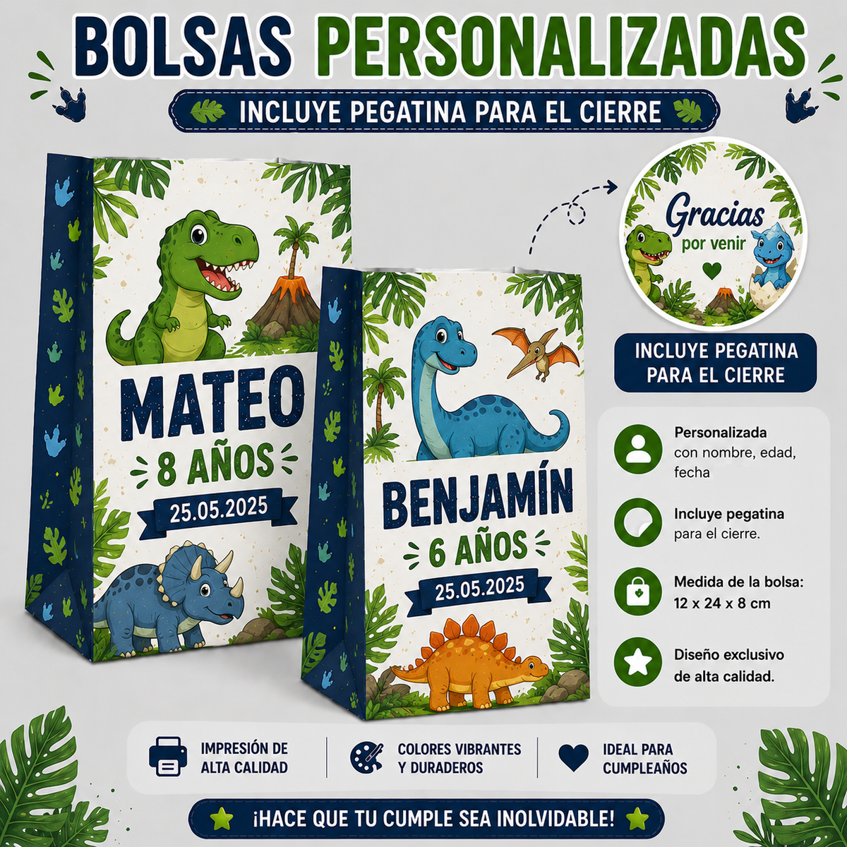 Bolsas Personalizadas para Cumpleaños Infantiles Varias Temáticas