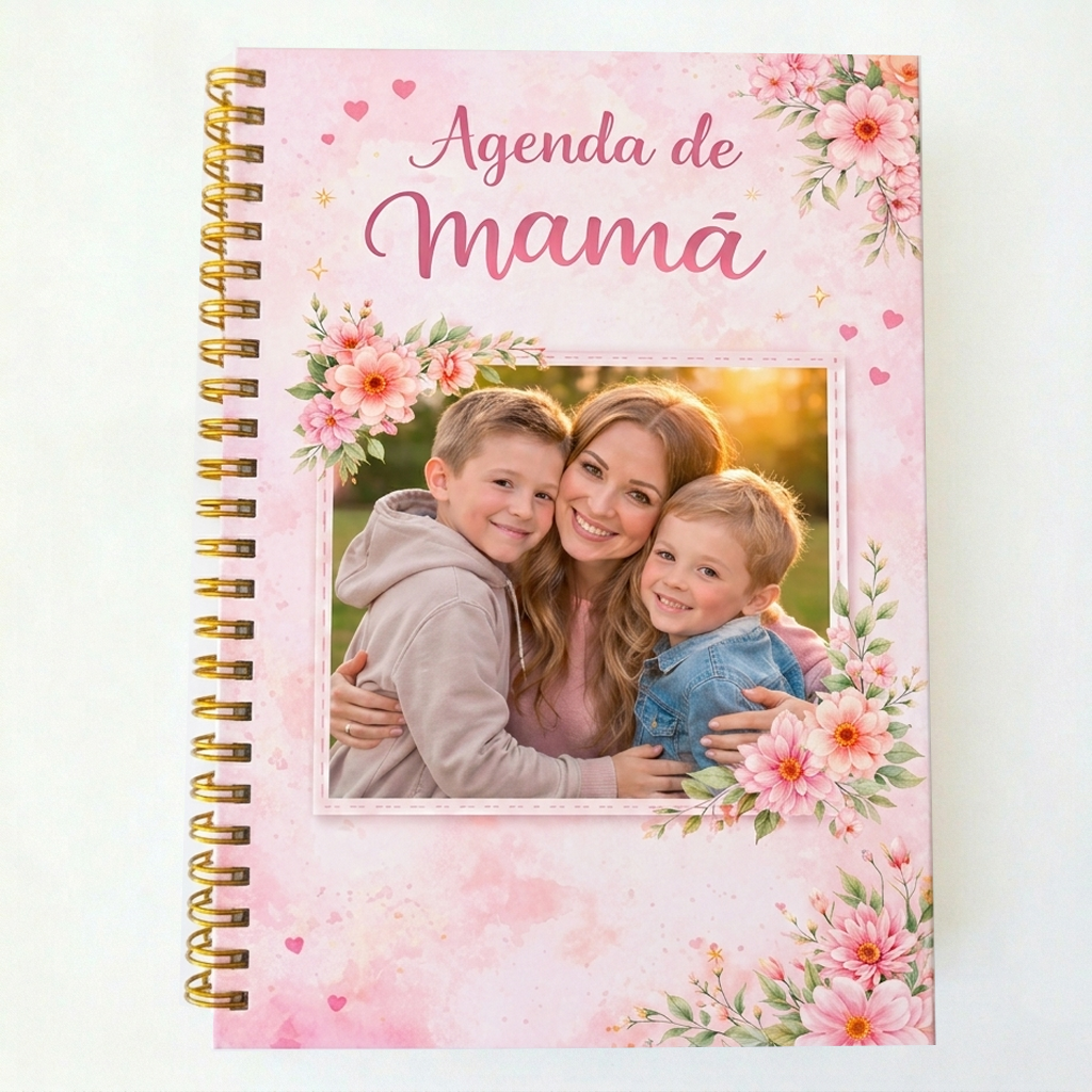 Cuaderno A5 Tapa Dura Personalizado con Foto y Nombre – Día de la Madre
