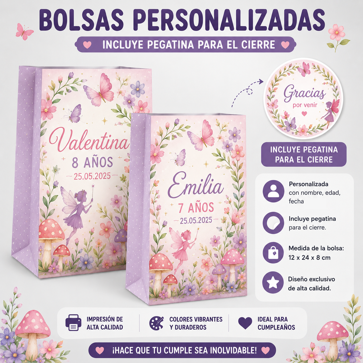 Bolsas Personalizadas para Cumpleaños Infantiles Varias Temáticas