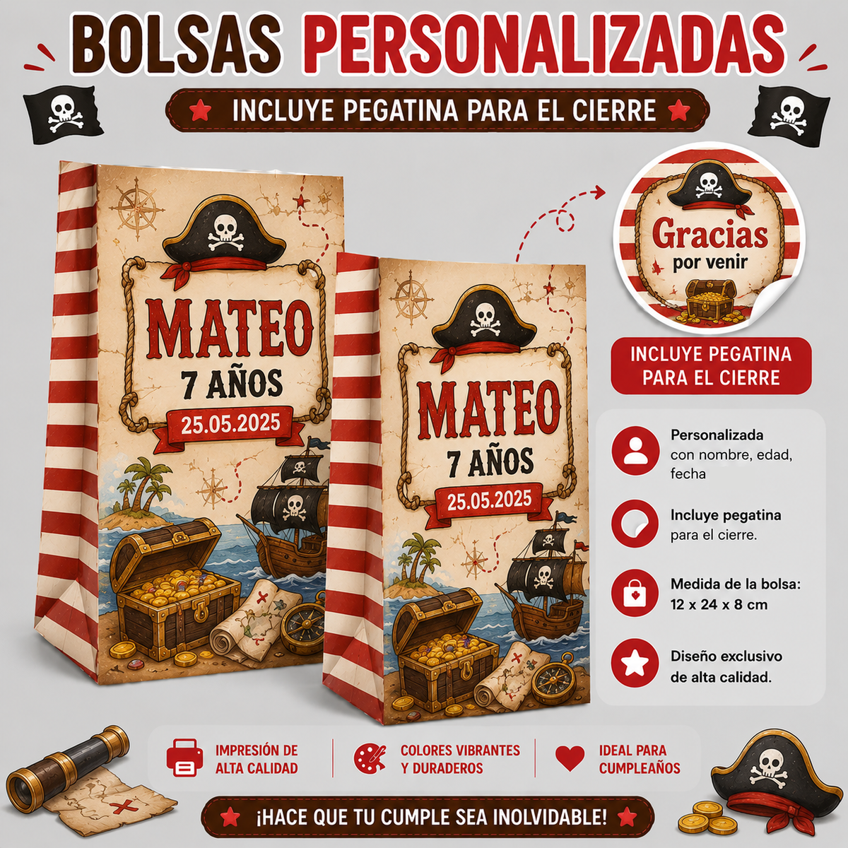 Bolsas Personalizadas para Cumpleaños Infantiles Varias Temáticas