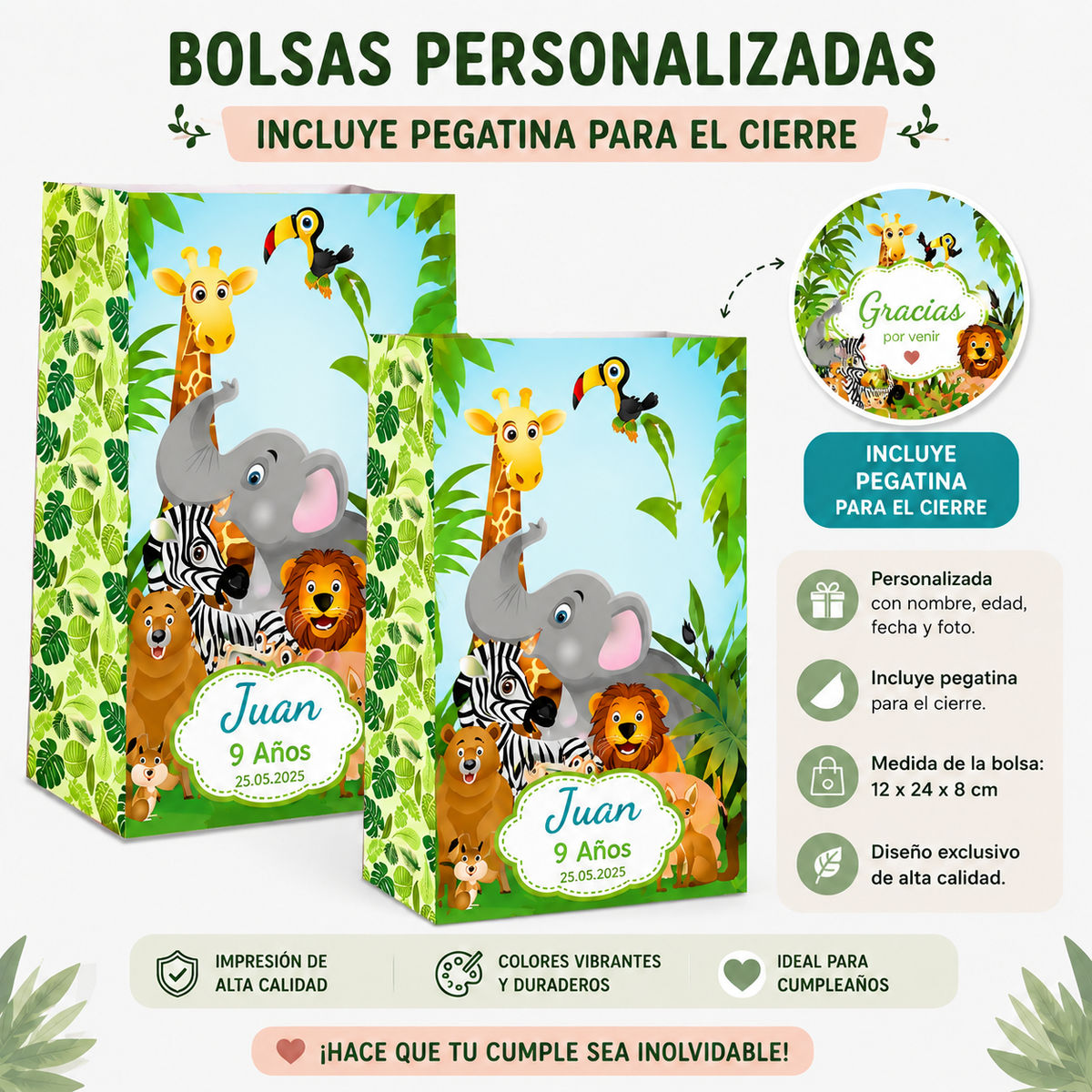 Bolsas Personalizadas para Cumpleaños Infantiles Varias Temáticas