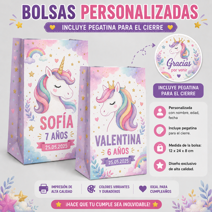 Bolsas Personalizadas para Cumpleaños Infantiles Varias Temáticas