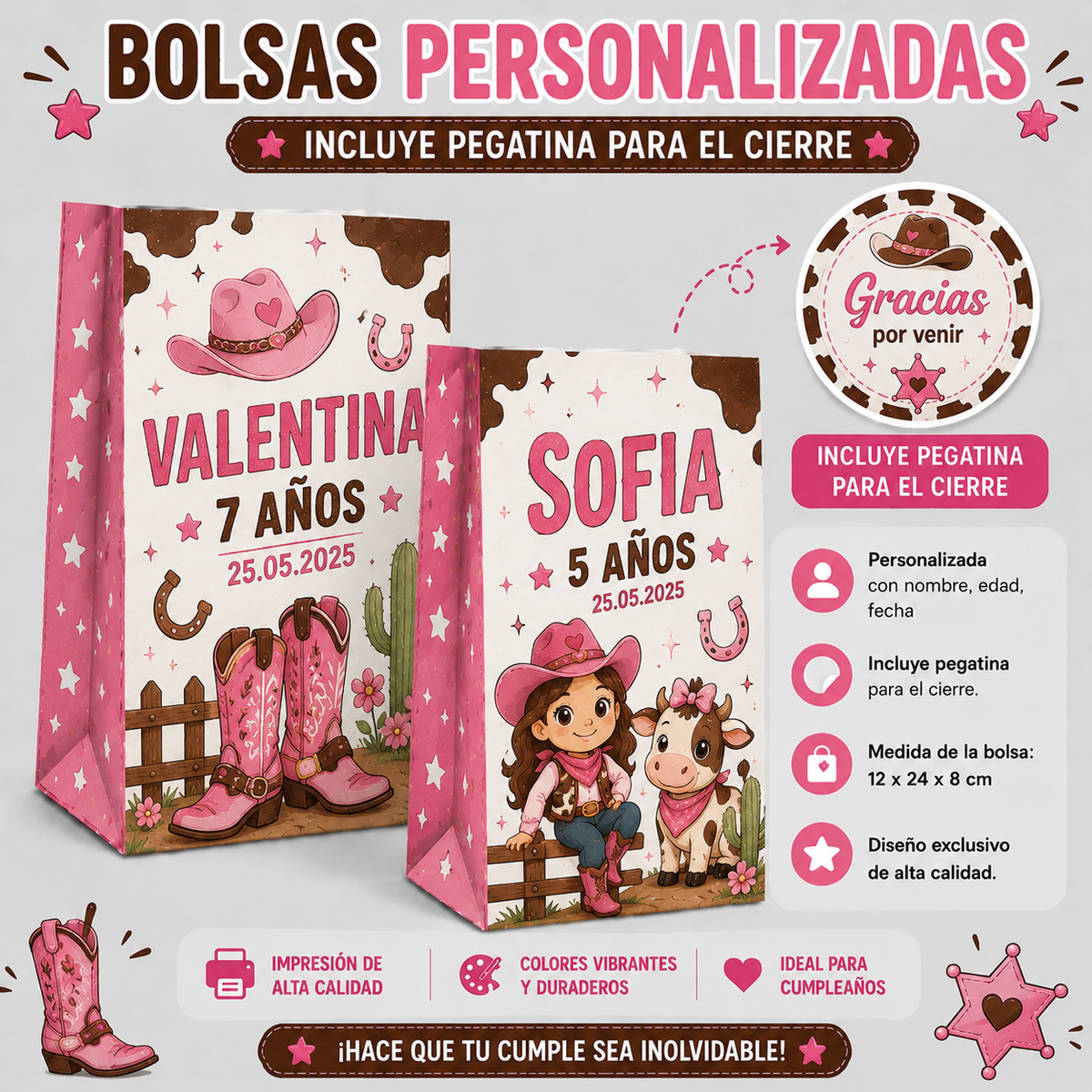 Bolsas Personalizadas para Cumpleaños Infantiles Varias Temáticas