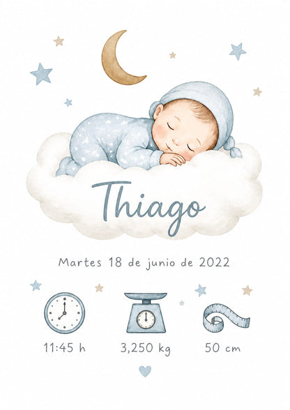 Cuadro Natalicio Personalizado para Bebé – Un Recuerdo Único para Toda la Vida