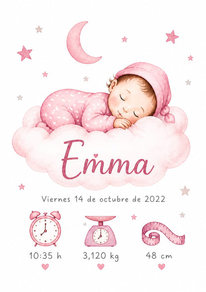 Cuadro Natalicio Personalizado para Bebé – Un Recuerdo Único para Toda la Vida