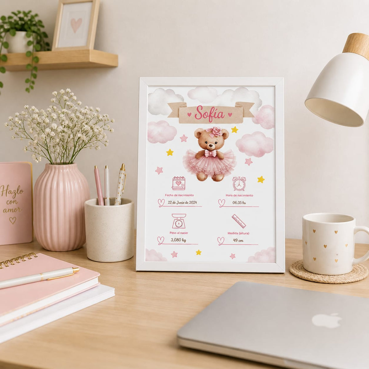 Lamina de nacimiento Personalizado para Bebé – Un Recuerdo Único para Toda la Vida