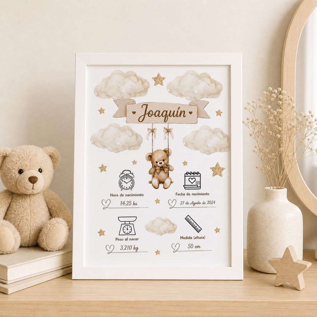 Lamina de nacimiento Personalizado para Bebé – Un Recuerdo Único para Toda la Vida